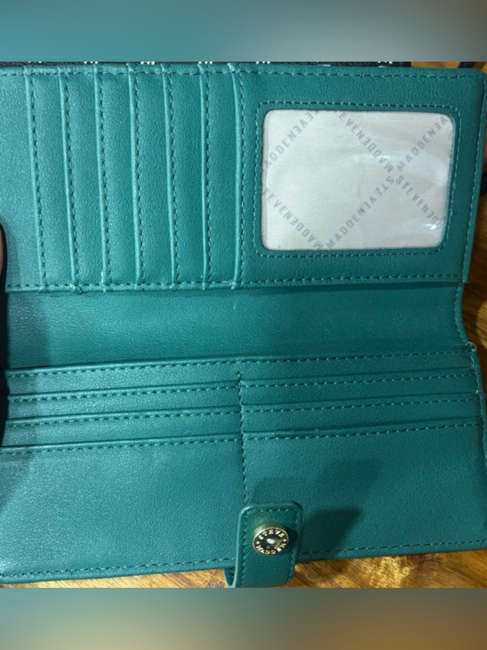 Steve Madden DARK GREEN Fold Wallet